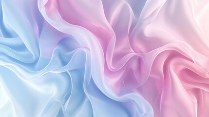 Obraz premium Abstract wavy silky mesh illustration. Blue pink gradient smooth texture background.