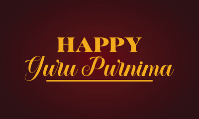 Naklejka na ściany i meble Happy Guru Purnima Stylish Text illustration Design