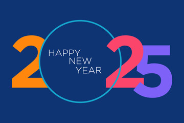 2025 Happy New Year, colorful design vector. trend new year 2025 template	