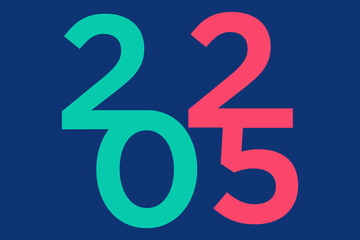 2025 Happy New Year, colorful design vector. trend new year 2025 template	