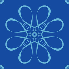 Flower seamless pattern blue shade color number 11