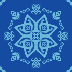 Flower seamless pattern blue shade color number 5