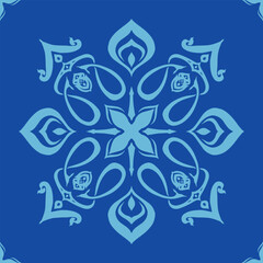 Flower seamless pattern blue shade color number 8