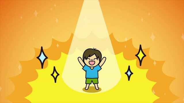 男性フリーターの歓喜のイメージカット4種セット（やったー・うれしい・採用・文字なし）