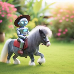 cowboy robot on a horse