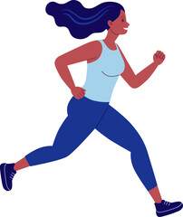 Flat Style Girl Running