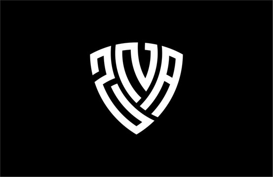 ZNA creative letter shield logo design vector icon illustration