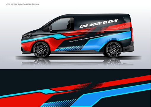 Car Wrap van livery design graphic strip vector file eps 10
