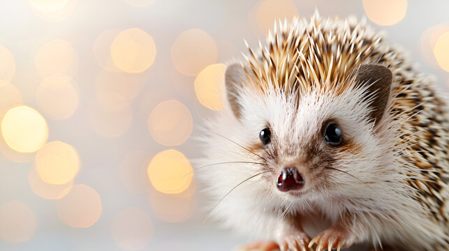Super Realistic Hedgehog Close-Up Photography on Background, generative ai