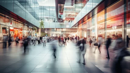 Deurstickers blur people in shopping mall © Yuwarin