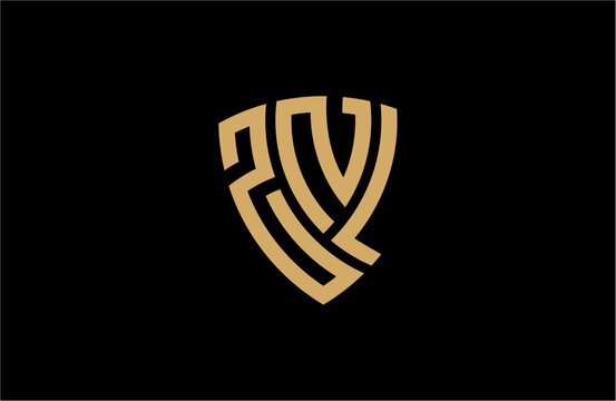 ZNL creative letter shield logo design vector icon illustration