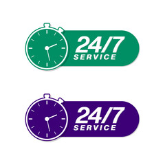 24 hours service everyday clock with arrow icon vector