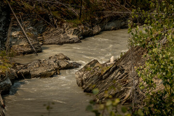 Kootenay River flows through the canyon Banff Windermer HWY Kootenay National Park British Columbia Canada