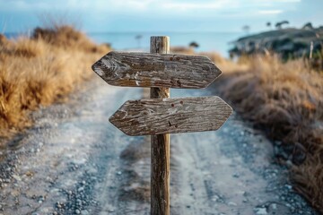 Choosing between two paths, leading to different outcomes and destinations. ai generated