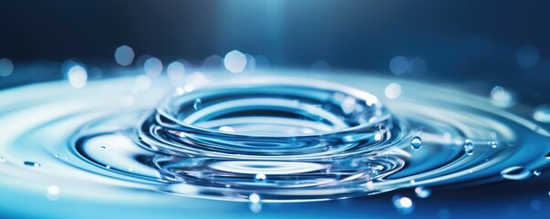 Close up view of splash in clear healthy water from mountains, banner. Generative Ai.