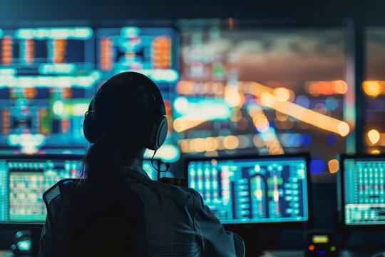 air traffic controller at work airport navigation towers