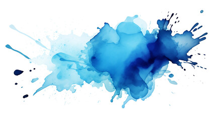 PNG watercolor stain blue paint splatter Generative AI