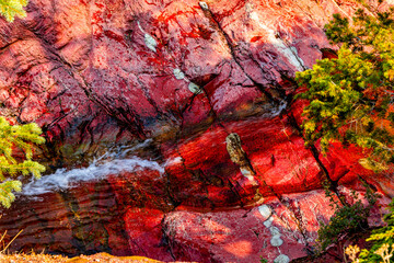 Obraz na płótnie Canvas Red Rock Canyon Waterton Lakes National Park Alberta Canada