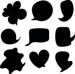 Speech bubbles set.infographic vector. Black on white simple and minimalistic