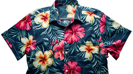 floral hawaiian shirt isolated on white background. generative ai