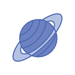  Blue duo tone Saturn vector icon