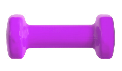 Purple dumbbell 1.5 kg. isolated on white background. - obrazy, fototapety, plakaty