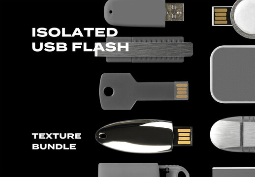 USB Memory Card Flash Drive SSD HDD Overlay Texture Pack Bundle Effect Surface Mockup