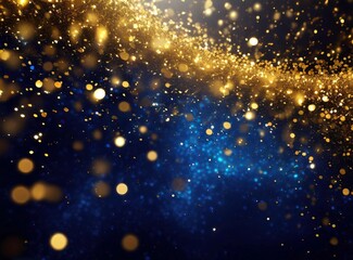 Obraz premium Blue and gold glitter design background