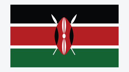 KENYA Flag with Original color - obrazy, fototapety, plakaty