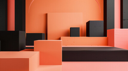 Black and Peach abstract shape background presentation design. PowerPoint and Business background.