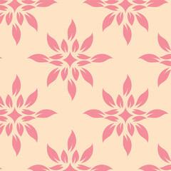 Fototapeta na wymiar beautiful pink flower seamless pattern for wallpaper and prints