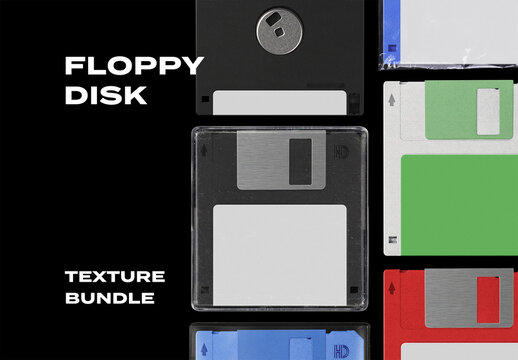 Floppy Disk Retro Game Case Overlay Texture Pack Bundle Effect Surface Mockup