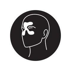 Allergy or sinus color icon. Vector isolated illustration