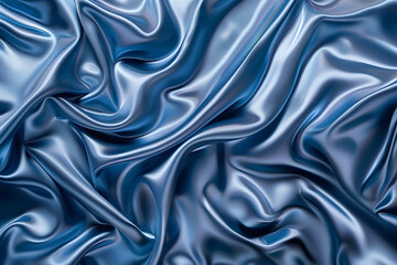 Fototapeta premium background in the form of blue silk or satin luxury fabric, blue silk illustration