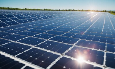 solar energy panels in solar power plant, photovoltaic cells