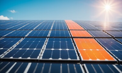 Solar panels, photovoltaic, alternative electricity source - concept of sustainable resources