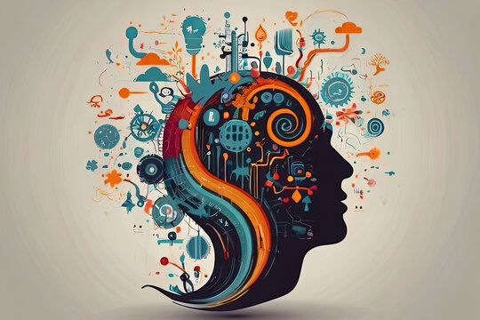 Inspiring creative mind concept illustration. Perfect for showcasing imagination and innovation. SEO-friendly image.