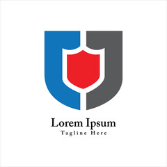 U or JJ letter shield shape logo design