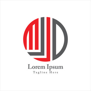 MLD letter round shape logo design icon