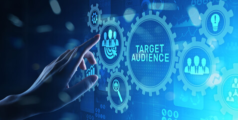 Target audience customer segmentation marketing strategy concept on virtual screen.