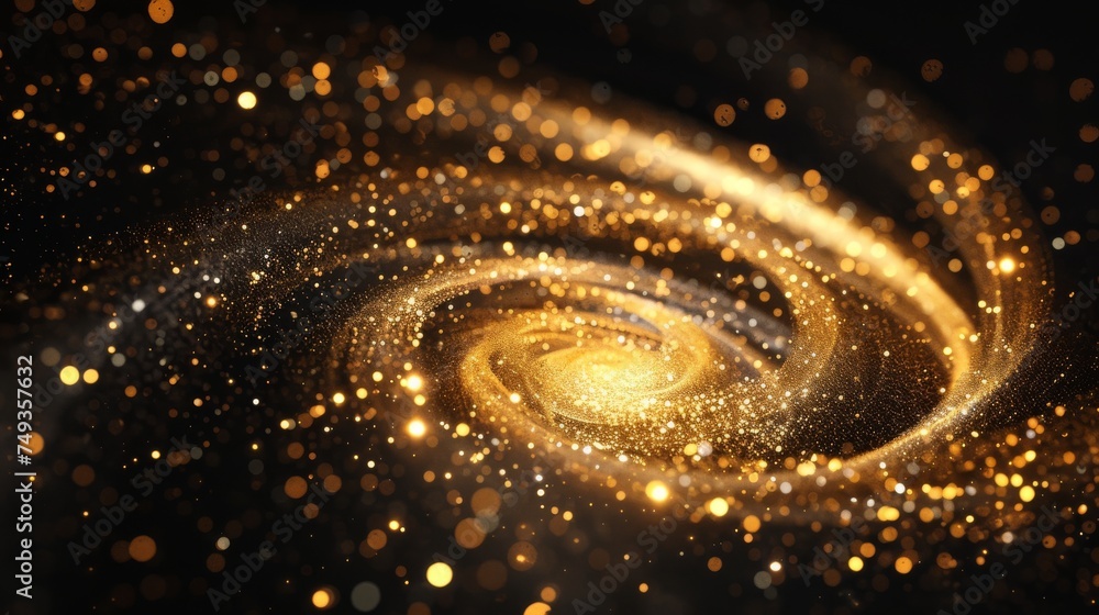Canvas Prints abstract magical spiral background in glittering gold.