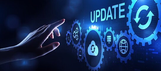 Fototapeta na wymiar Update software system upgrade download new version internet technology concept.