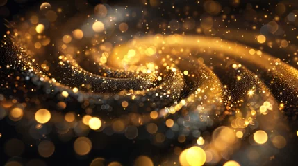 Rollo Abstract magical spiral background in glittering gold. © AIExplosion
