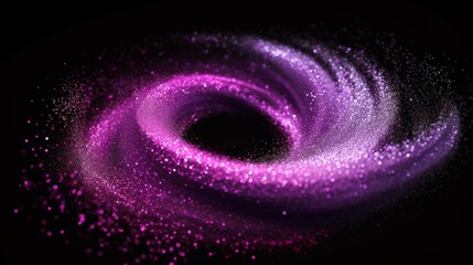 Abstract magical spiral background in glittering pink.