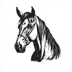 Horse silhouette animal logo black horses graphic vector illustration