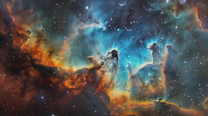 Obraz na płótnie Canvas Colorful space galaxy cloud, Nebula