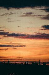 Fototapeta premium Copenhagen skyline on 35mm film