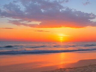 Fototapeta na wymiar Free beach and sunset picture