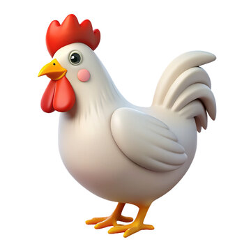 3d rendering of a rooster isolated on a white background.