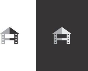 cinema house film logo. house icon set